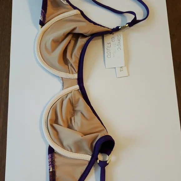 Tara Grinna Patterned Underwire Swim Top with Adjustable Straps 32/36 - Picture 4 of 7